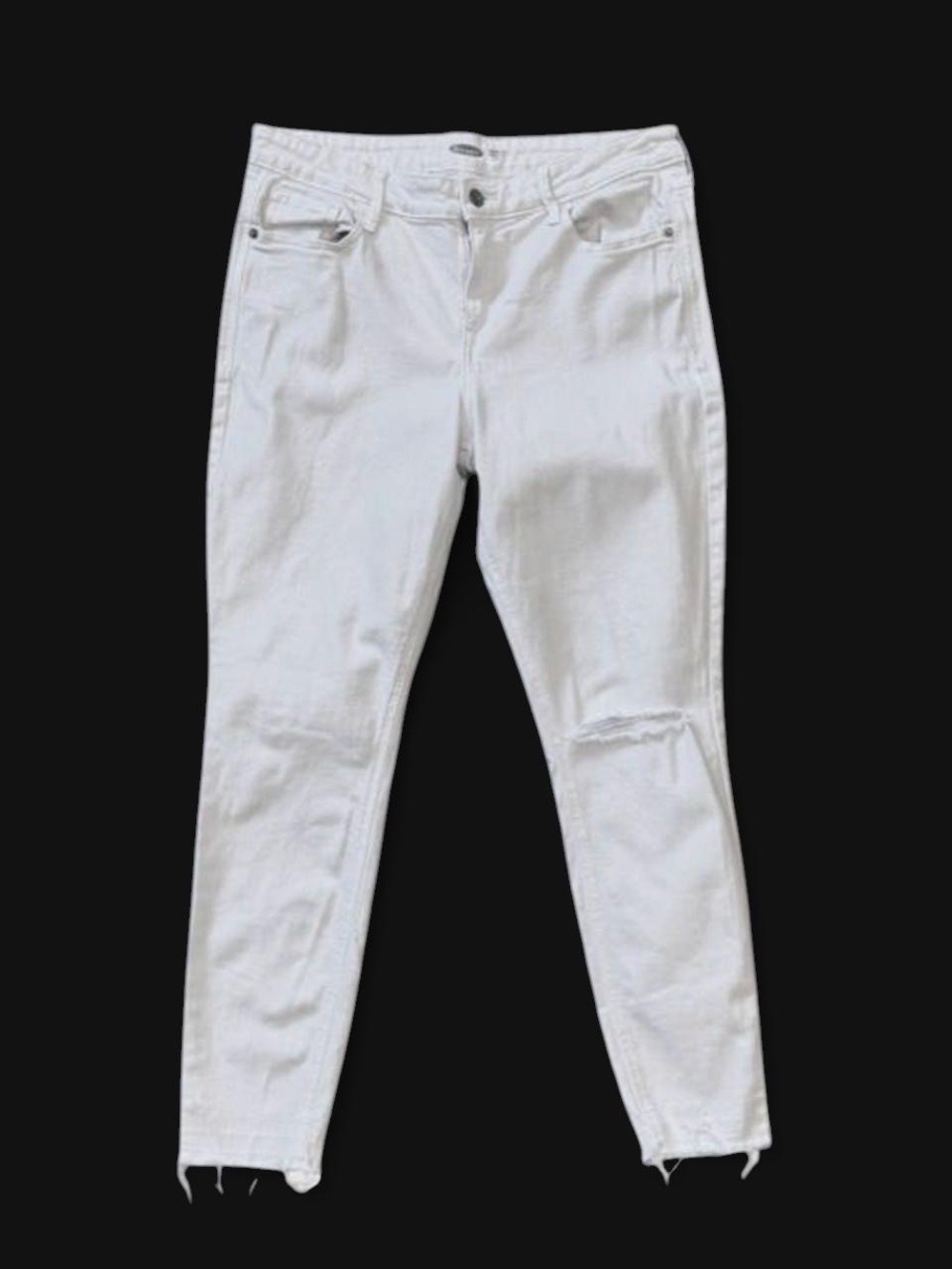 Old Navy Rockstar Super Skinny Ankle White Distressed Jeans Size 12